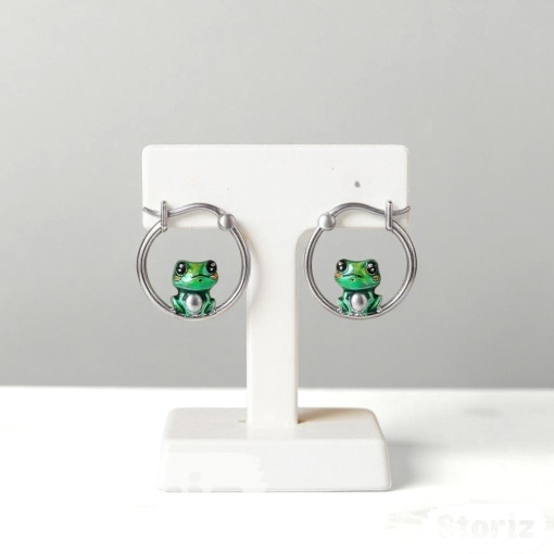 Серьги "Emerald Frog" зеленый