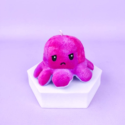 Мягкий брелок-перевертыш "Осьминожек" пудрово-сиреневый, 10 см (тай-дай)
