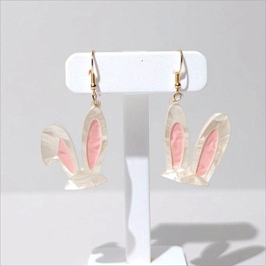 Серьги "Bunny ears" перламутровый