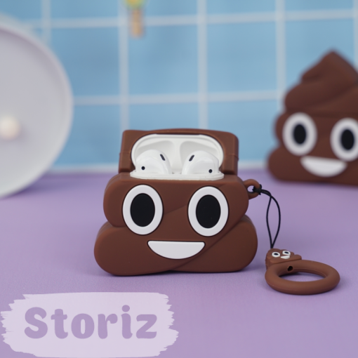 Чехол для AirPods1/2 "Какашка" коричневый