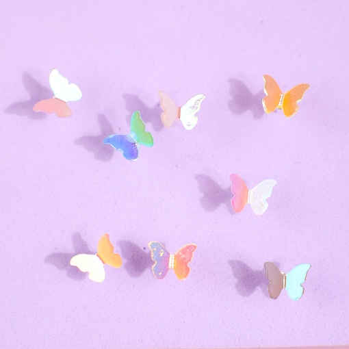 Серьги-гвоздики "Butterflies", 4 пары