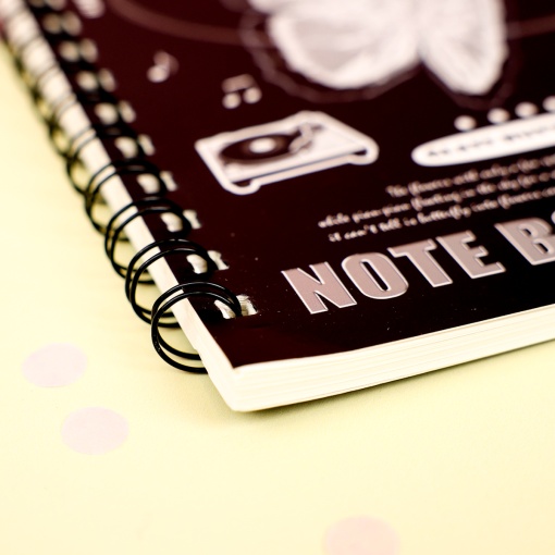 Блокнот на кольцах "Butterfly" черный, А5