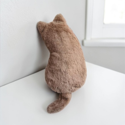 Пенал плюшевый "Cat silhouette" коричневый