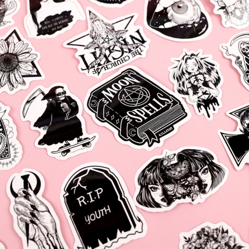 Наклейки для стикер бомбинга "Black&white" (50 шт.)