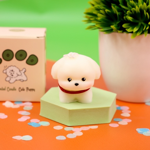 Свеча-арома "Good" Cute Puppy, белый  оптом