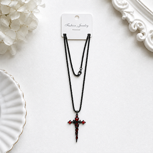 Кулон "Dark cross" black style, 1шт