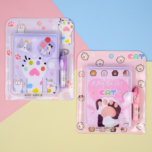 Мини-блокнот с ручкой "Кошачья лапка", в ассортименте 1шт.