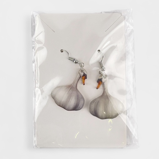 Серьги "Лебедь-чеснок"