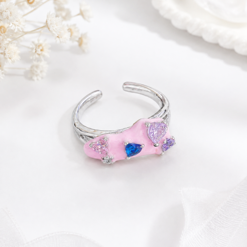 Кольцо "Sapphire Softness" розовый, 1шт