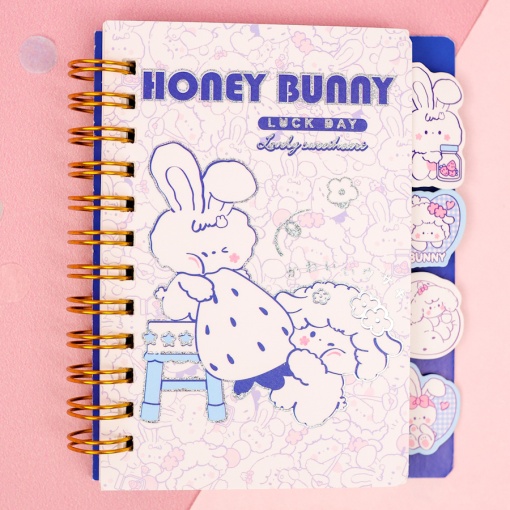 Мини-блокнот на пружине "Honey Bunny" 9,6*11,6 см, в ассортименте 1шт