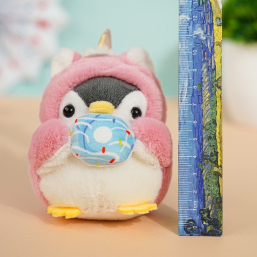 Мягкий брелок "Пингвин в костюме единорога "10 см