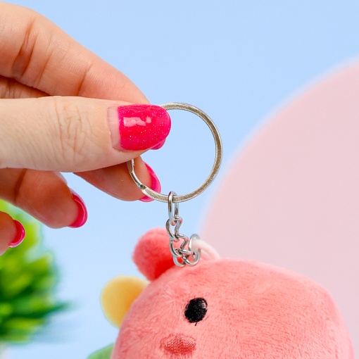 Мягкий брелок "Динозавр" розовый, 12 см