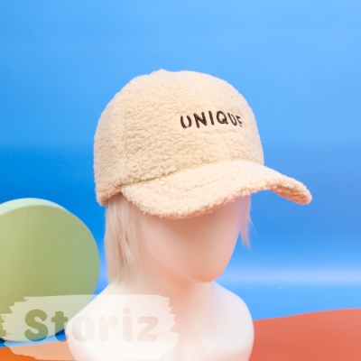 Бейсболка плюшевая "Unique" бежевый (54-60см)