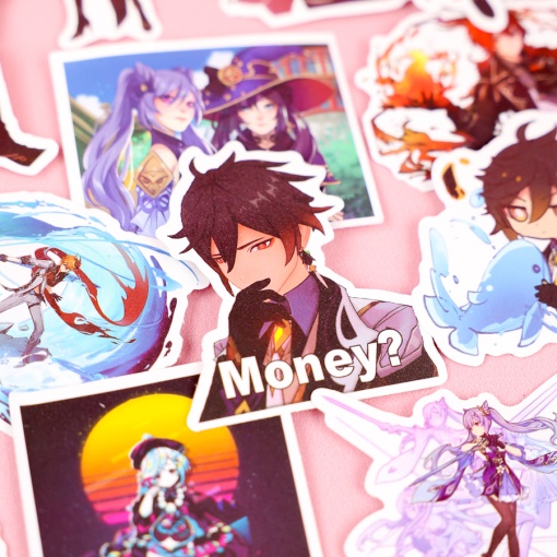 Наклейки для стикер бомбинга "Genshin Impact" A, 50 шт.