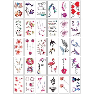 Набор временных татуировок "Characters" SN-30, 5.7x9.7 см, (30 шт)