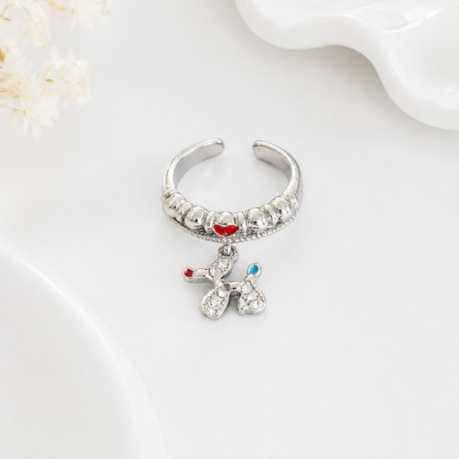 Кольцо "Royal Dog Pendant" серебристый, 1шт