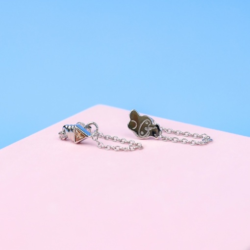 Серьги-гвоздики "Melo & Crystal" серебристый