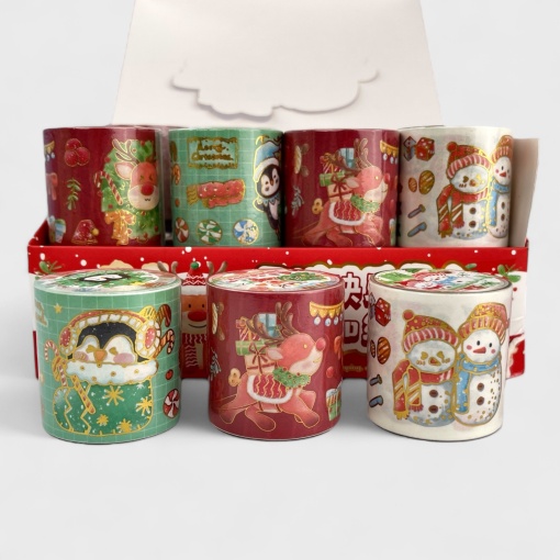 Набор наклеек в рулоне "НГ Merry Christmas" в шоу-боксе 24шт