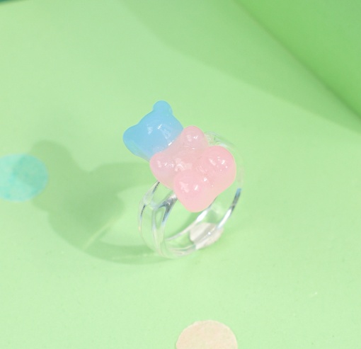 Кольцо "Marmalade bear" розово-голубой, JH0537