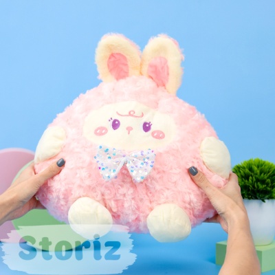 Мягкая игрушка-подушка "Кролик" розовый 40см