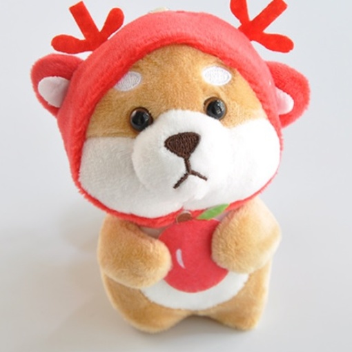 Брелок мягкий "Собачка в шапочке" 10 см