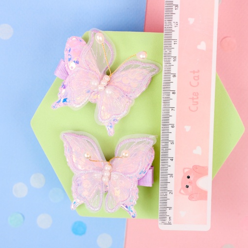 Набор заколок для волос "Бабочка" фиолетовый, 2 шт.