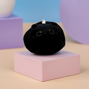 Мягкий брелок "Котенок" черный, 10см