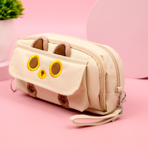 Пенал "Котик" бежевый