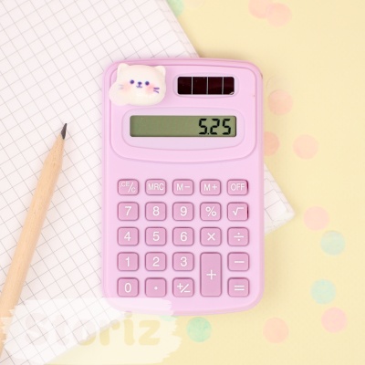 Калькулятор "Cute animals", котенок, фиолетовый