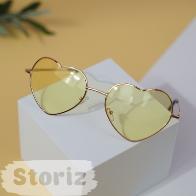 Солнцезащитные очки с чехлом "Heart" yellow