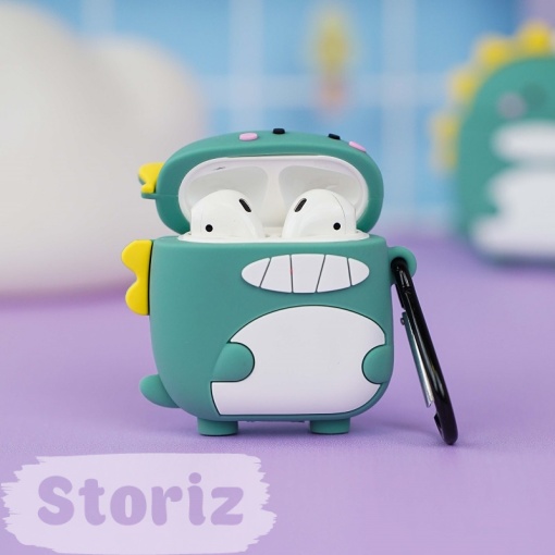 Чехол для AirPods1/2 "Динозавр" зеленый