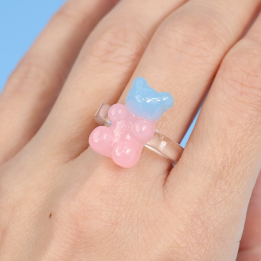 Кольцо "Marmalade bear" розово-голубой, JH0537