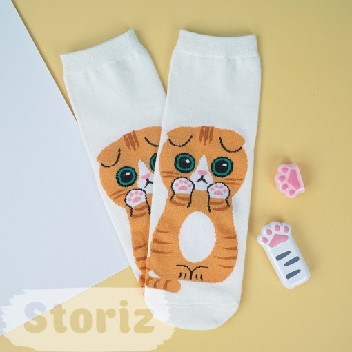 Мини-носочки "Real Cats" белый, 36-38 р.