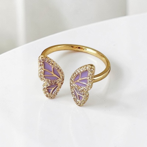 Кольцо "Butterfly wings" фиолетово-золотой