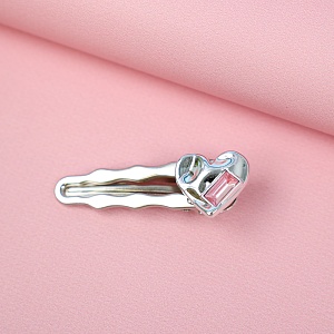 Заколка для волос "Wavy heart", серебристый