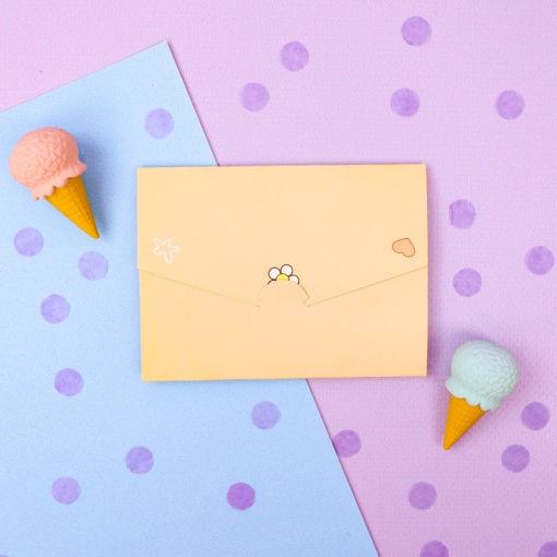 Конверт-открытка "Bear" №05, желтый