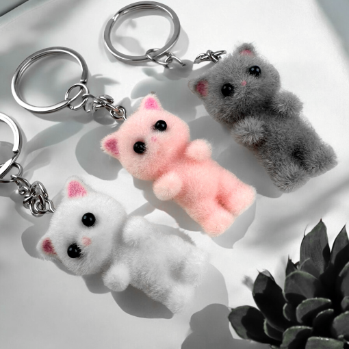 Брелок "Плюшевые животные" Котик, розовый