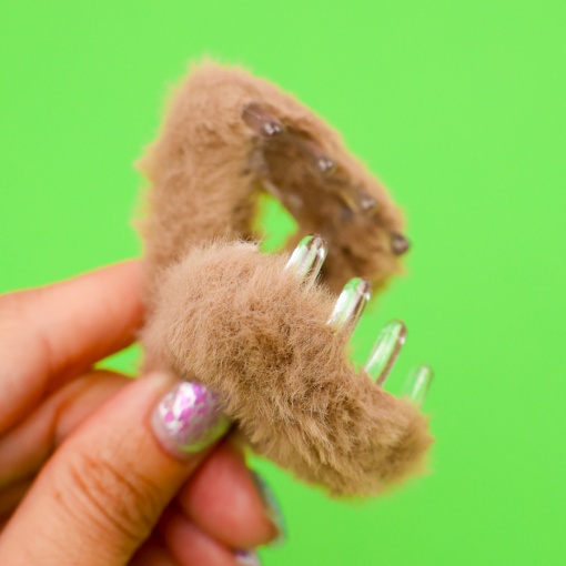 Заколка-крабик плюшевая "Кошачьи ушки" коричневый