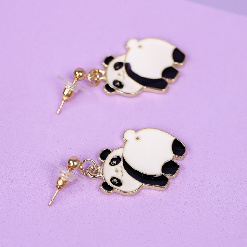 Серьги-гвоздики "Панда"