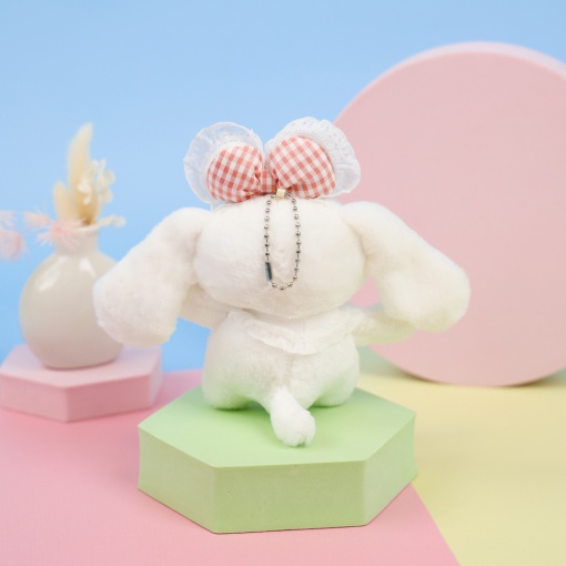 Мягкий брелок "Cinnamon" розово-красный бантик, 12см