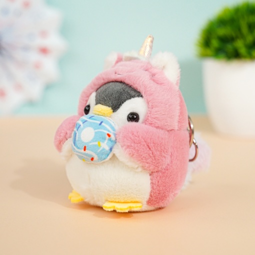 Мягкий брелок "Пингвин в костюме единорога "10 см