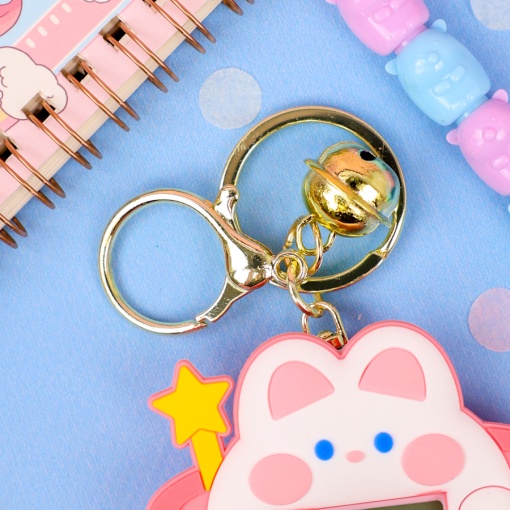 Калькулятор-брелок "Зайчик" №1, розовый