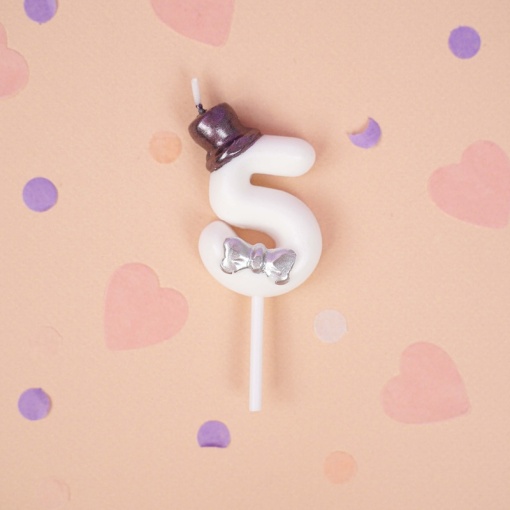 Свеча-цифра для торта "Mr. White", 5 оптом