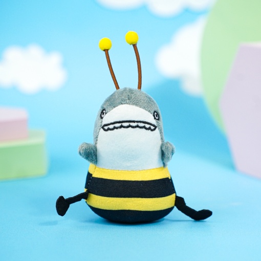Мягкий брелок "Акула-пчела" 17 см