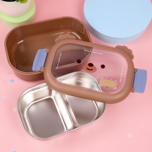 Ланчбокс "Мишка" №6261, коричневый оптом