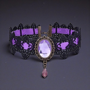 Чокер "Vintage" черно-фиолетовый