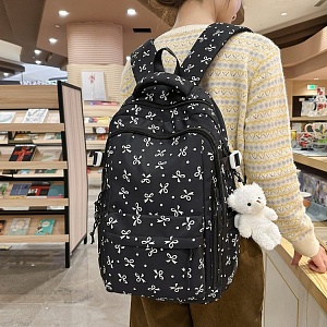 Рюкзак "Many bows" бело-черный оптом со склада в Москве