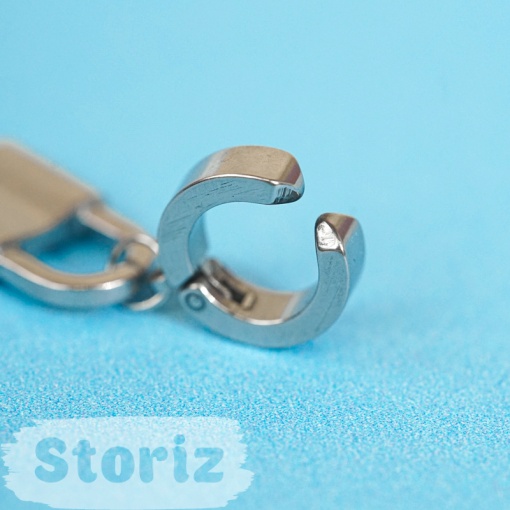 Серьга кафф "Padlock" серебристый