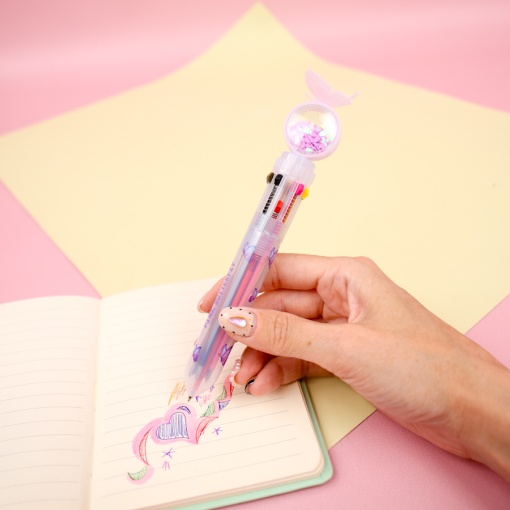 Ручка с десятью стержнями "Butterfly 10в1" фиолетовый