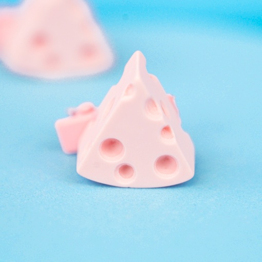 Заколка для волос "Сыр" розовый